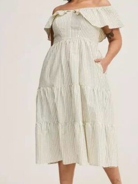 NWT Torrid Tiered Midi Dress with Pockets